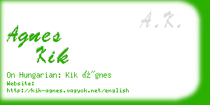 agnes kik business card